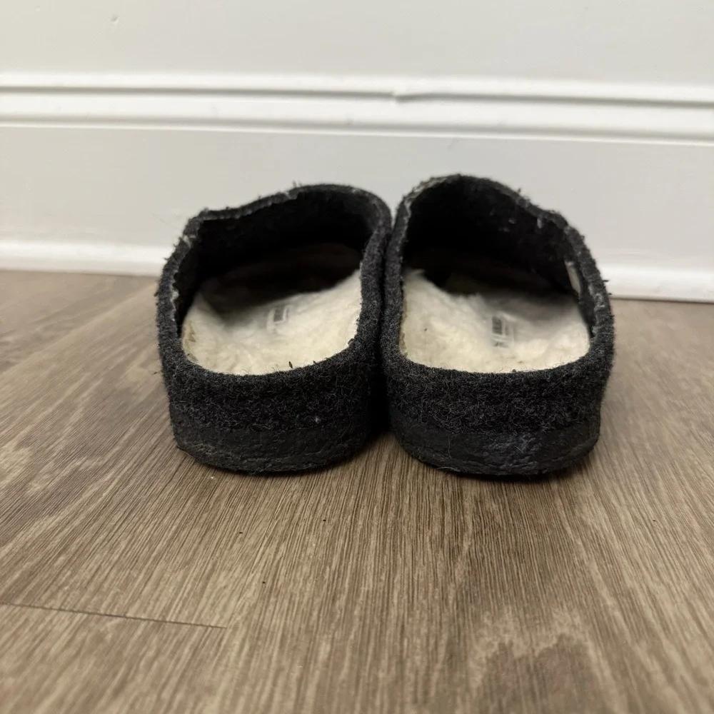 Birkenstock Zermatt Shearling Lined Clogs Felt Slippers Unisex 42 Dark Grey